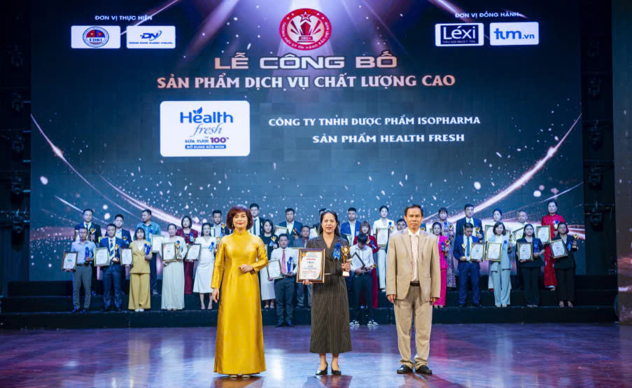 Sữa tươi Health Fresh - Nhãn hàng thuộc ISOPHARMA được vinh danh Top 10 Sản phẩm Việt chất lượng cao 2024